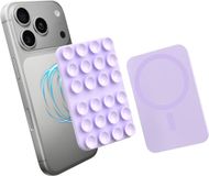AVY Magnetische Liquid Silicone Zuignap Telefoonsticker / Telefoonhouder | Compatibel met MagSafe | Zelfklevende Telefoonhouder voor Spiegel, Raam en Muur | Handsfree Video's Maken | Paars