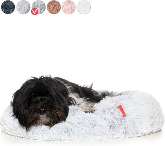 Snoozle Hondenmand - Superzacht en Luxe - Wasbaar - Donut - Fluffy - Hondenkussen - 70cm - Wolf Grey Lichtgrijs