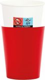 Givi Italia Feestbekers met hoesjes - 8x - rood - papier - 250ml