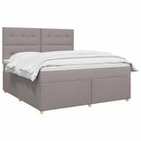 vidaXL Boxspringbed met matras, taupe, 180 x 200 cm, gestoffeerd