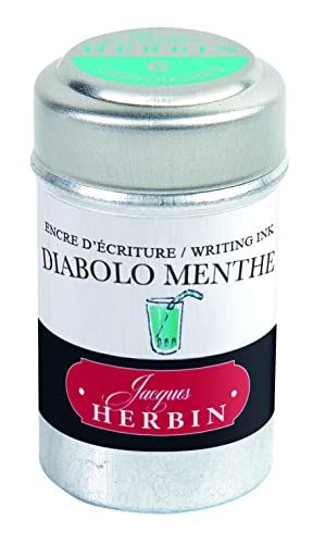 Herbin - Diabolo inktpatronen - Mintgroen - 6 stuks