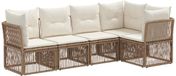 vidaXL Tuinbank - Set - 5-zits - Beige - Polyrattan