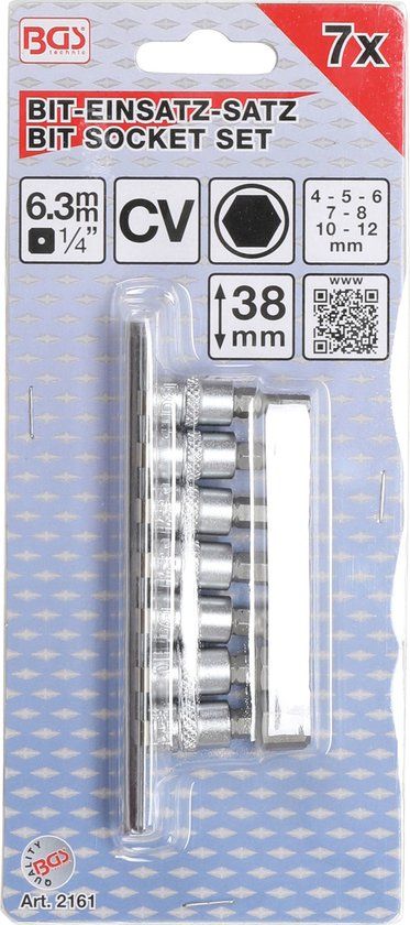 BGS Dopsleutelbitset - 1/4 - INBUS 4 t/m 12 mm - 7 delig