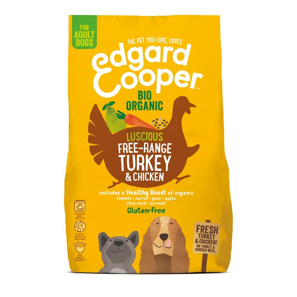 Edgard & Cooper 4x Hondenvoer Biokalkoen en Biokip 2,5 kg