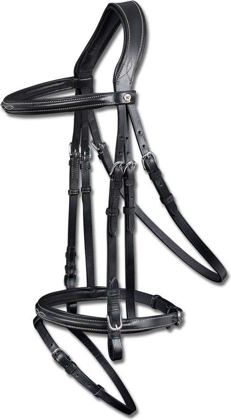 Waldhausen X-line Santander Teugel Zilver Full - Zwart - Full - Bitloos - Paard