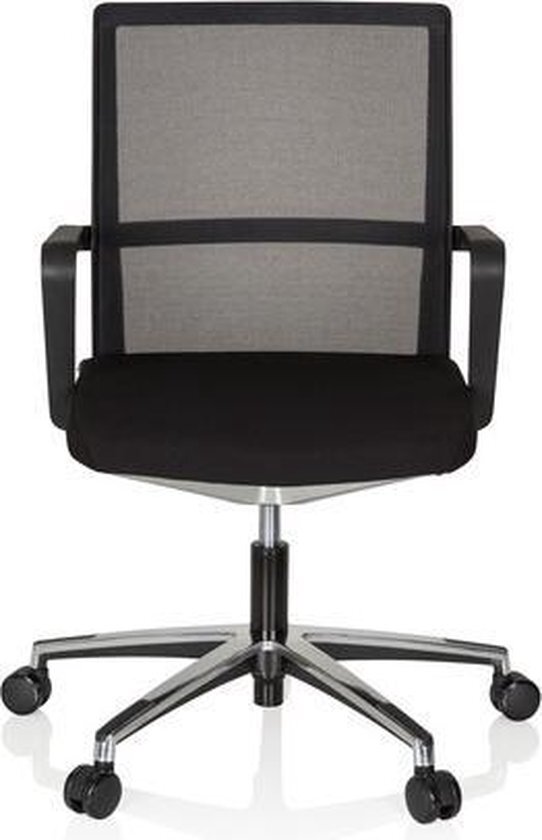 HJH OFFICE Bureaustoel - Met Armleuning - Stof/Netstof - Zwart - Move-Tec 3D