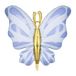 Party Deco Folieballon vlinder lichtblauw met goud metallic
