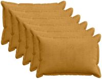 vidaXL - Kussensloop - 6 stuks - Hout - Geel - 50 x 80 cm - Corduroy
