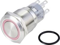 TRU COMPONENTS TC-10090928 LAS1-AGQ-11E/R/24V/S Vandalismebestendige druktoets 250 V/AC 3 A 1x aan/(aan) Moment Rood IP65