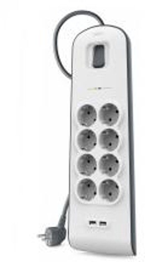 Belkin Stekkerblok met 8 uitgangen en 2 USB-Poorten - Wit