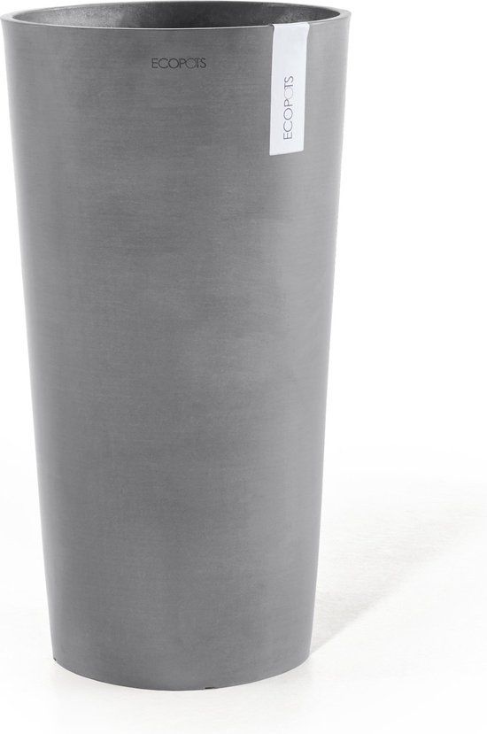 Ecopots Amsterdam Extra High 90 - Grey - Ø49.8 x H91 cm - Round Grey Flowerpot / Planter