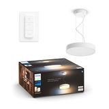 Philips Hue Enrave Hanglamp - Dimbaar Warm tot Koel Wit Licht – Werkt met Alexa, Google Home & Apple HomeKit – Verbind met Hue Bridge - Smart Lamp inclusief 1 Dimmer Switch - Wit