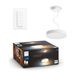 Philips Hue Enrave Hanglamp - Dimbaar Warm tot Koel Wit Licht – Werkt met Alexa, Google Home & Apple HomeKit – Verbind met Hue Bridge - Smart Lamp inclusief 1 Dimmer Switch - Wit