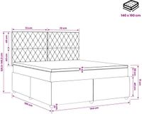vidaXL Boxspringbed met matras, donkergrijs, 140 x 190 cm, fluweel