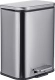 Relaxdays Badkamer prullenbak - 5 l - fingerprintproof - RVS - Zilver