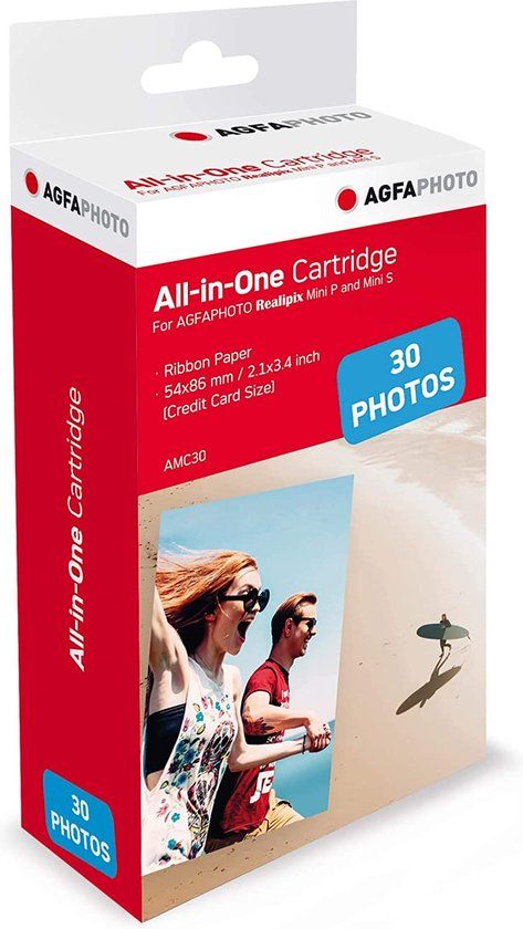 AgfaPhoto AMC30 cartridge en fotopapier voor fotoprinter