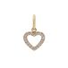 Lucardi - Dames Stalen goldplated bedel open hart met zirk - Hanger - Staal - Goudkleurig