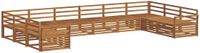 vidaXL - Hoek loungeset - 10 zitplekken - Naturel - Massief Acacia Hout