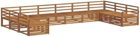 vidaXL - Hoek loungeset - 10 zitplekken - Naturel - Massief Acacia Hout