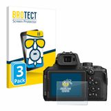 BROTECT - Screenprotector voor Nikon Coolpix P950 - Folie Beschermfolie Beschermglas matte 3 Stuks
