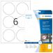 HERMA 8336 weerbest folielabels A4 (Ø 85 mm, 25 velles, polyesterfolie, mat, rond) zelfklevend, bedrukbaar, extreme sterk klevende en duurzame etiketten, 150 etiketten voor printer, wit