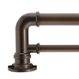 Decopolitan Dubbele gordijnroede set, donker brons, 18 tot 36 inch