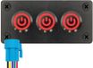 ProRide Metalen Drukschakelaars ON-OFF 12-24V - 16mm - Drievoudig inbouwpaneel - IP67 - LED indicatie Rood