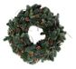 Rayher Dennenkrans, diameter 40 cm, met echte lariksappels en echte takken, dennengroen, versierd, kunstmatige adventskrans, deurkrans, wandkrans, 55950444