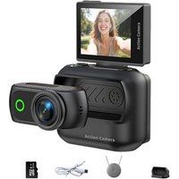 ELVANZA Panoramische actiecamera met draaibaar scherm, Wi-Fi, zwart