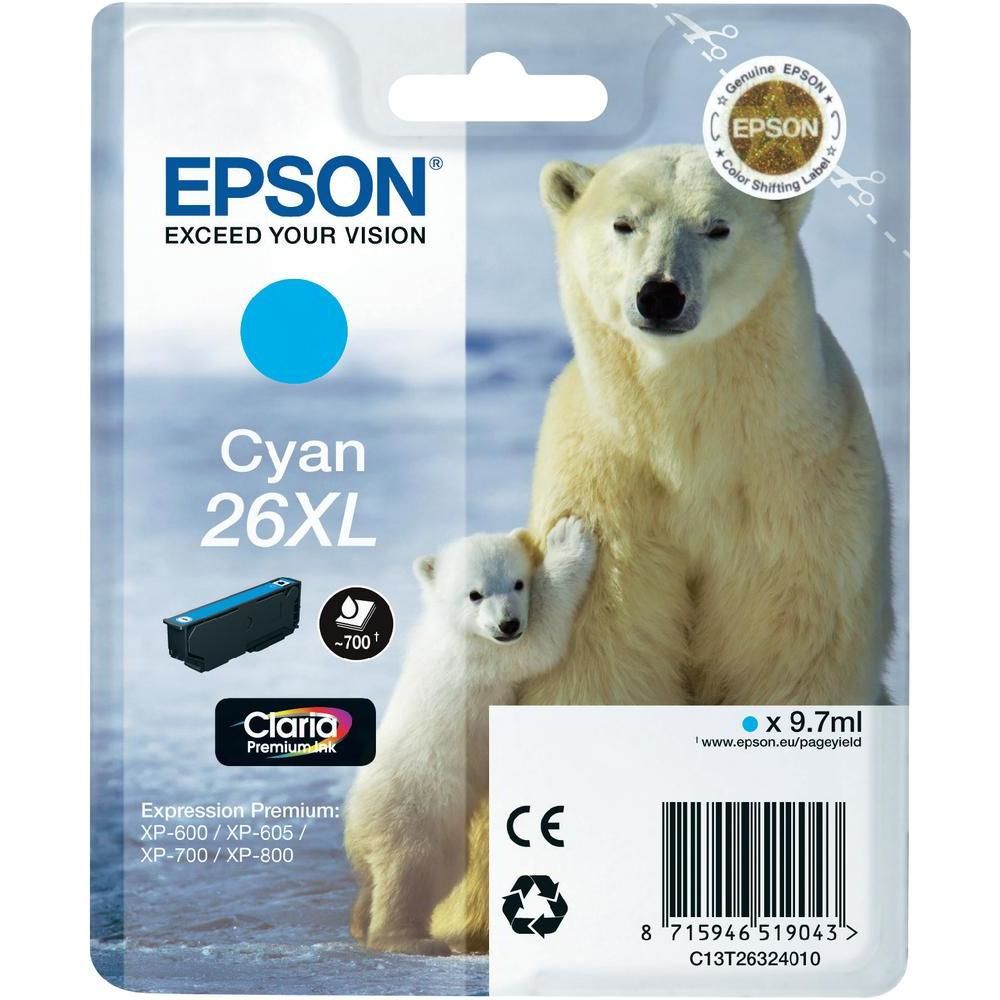 Epson 26XL Cyan Ink Cartridge - Original - Single Pack