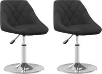 vidaXL Eetkamerstoelen draaibaar 2 st fluweel zwart