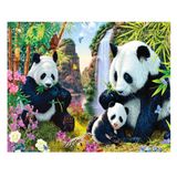 Diamond Panda Diamond Painting Set, afbeelding met panda familie motief en accessoires, knutselset om te schilderen met glittersteentjes, voor kinderen vanaf 5 jaar