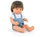 MINILAND Pop - Europese Jongen Bruinharig 38Cm - Incl. Vriendschapsarmband + Stickers - 10 Maanden