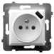 Ospel Aria stopcontact met aarding (2P+Z) en afscherming + USB-oplaadpoort (zonder frame)
