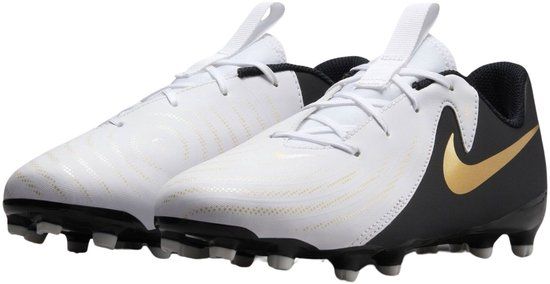 Nike Phantom GX II Academy FG/MG Voetbalschoenen Junior - wit - zwart - goud - Maat 38.5