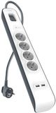 Belkin Stekkerdoos met 4 stopcontacten en schakelaar, 2m, Wit