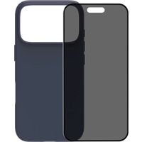 BlueBuilt Protective Back Cover met MagSafe iPhone 17 Pro Blauw + BlueBuilt iPhone 17 Pro Privacy Screenprotector Glas