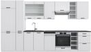 Vicco Fame-Line Complete keukeneenheid – 355 cm met hoge kast, zonder werkblad Wit landhuis/wit