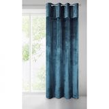 Eurofirany Evelyne Paneelgordijn Fluwelen oogjes Glanzend Elegant Hoge Kwaliteit Slaapkamer Woonkamer, Marineblauw, 140x250 cm