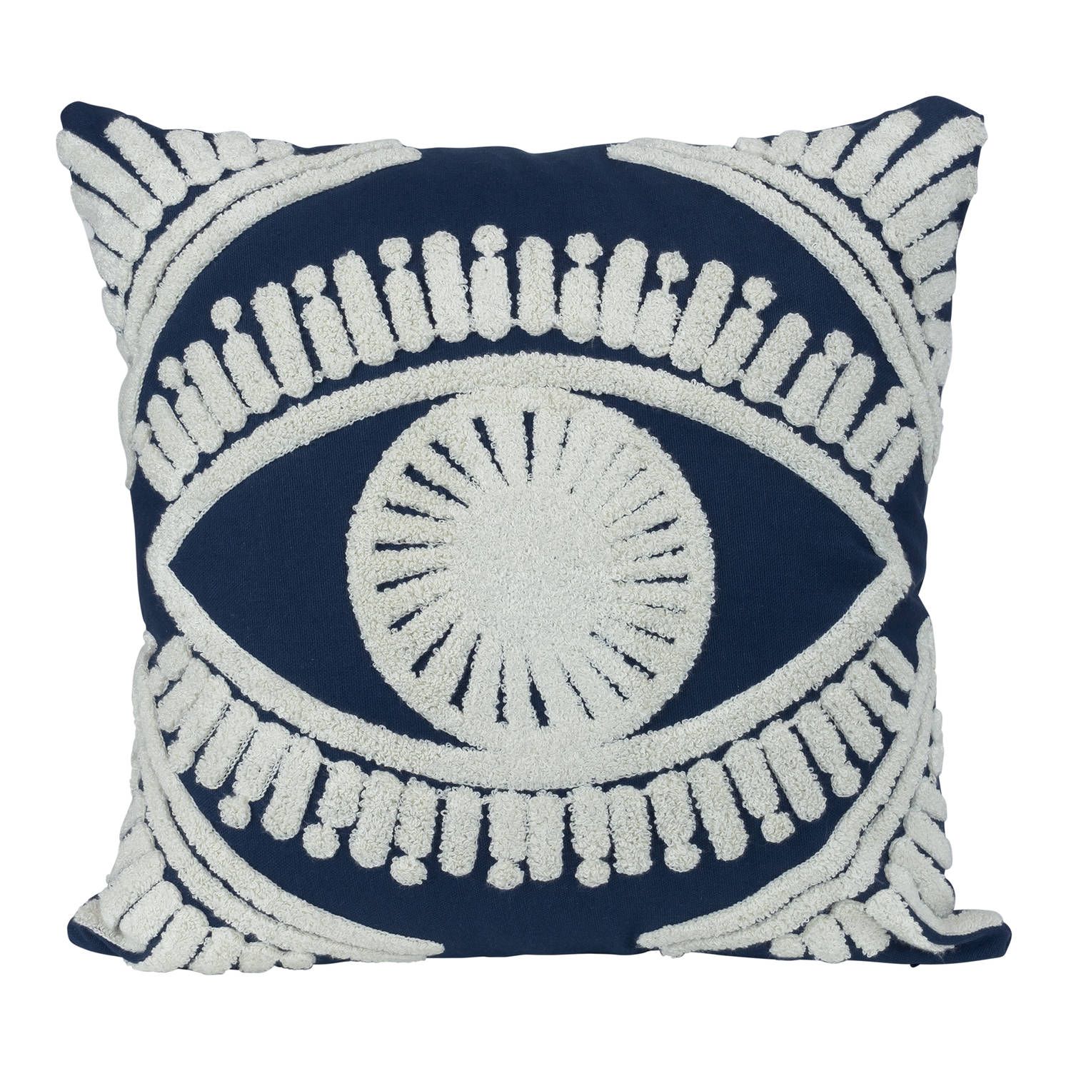 QUVIO Sierkussen - 45x45 cm - Blauw - Beige