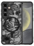 Merkloos Samsung Galaxy S24 Plus Magnetische Hülle mit rosa Blumenmuster