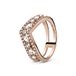 Pandora Damesring Sparkling Double Wishbone 189095C01, edelmetaal, kubische zirkonia.
