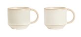 OYOY Yuka Espresso Kopjes Beige Aardewerk Set van 2
