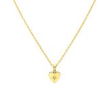 Lucardi Dames Stalen ketting hart met zirkonia - Ketting - Staal - Zilverkleurig - 47 cm