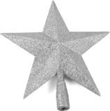 Ger Import Kunststof Kerstboom Ster Piek Glitters Zilver 27 cm