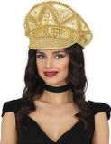 Fiestas Guirca Kapiteinspet met studs - goud - glitter