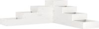 vidaXL Plantenbak 4-laags 106x104,5x36 cm massief grenenhout wit