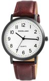 EXCELLANC Herenhorloge imitatieleer zilverkleurig, mineraalglas