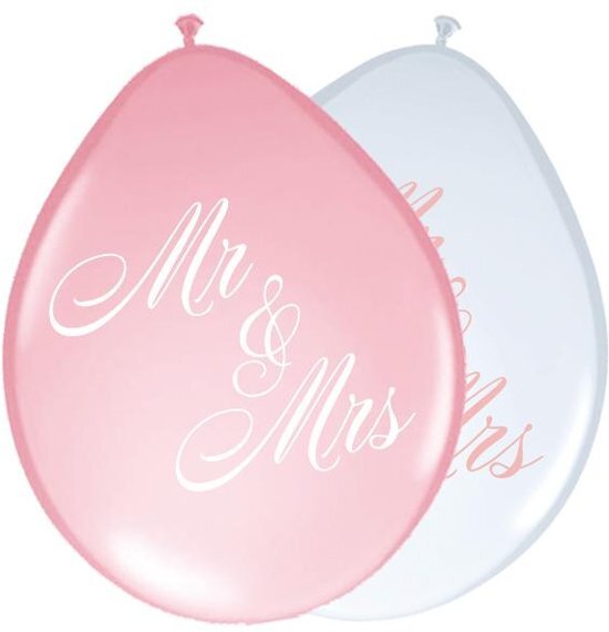 Folat - Ballonnen - Huwelijk - Mr. & Mrs. - 8st. - 30cm