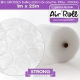 Lot de 1 rouleau de film à grosses bulles d'air 1 m x 25 m